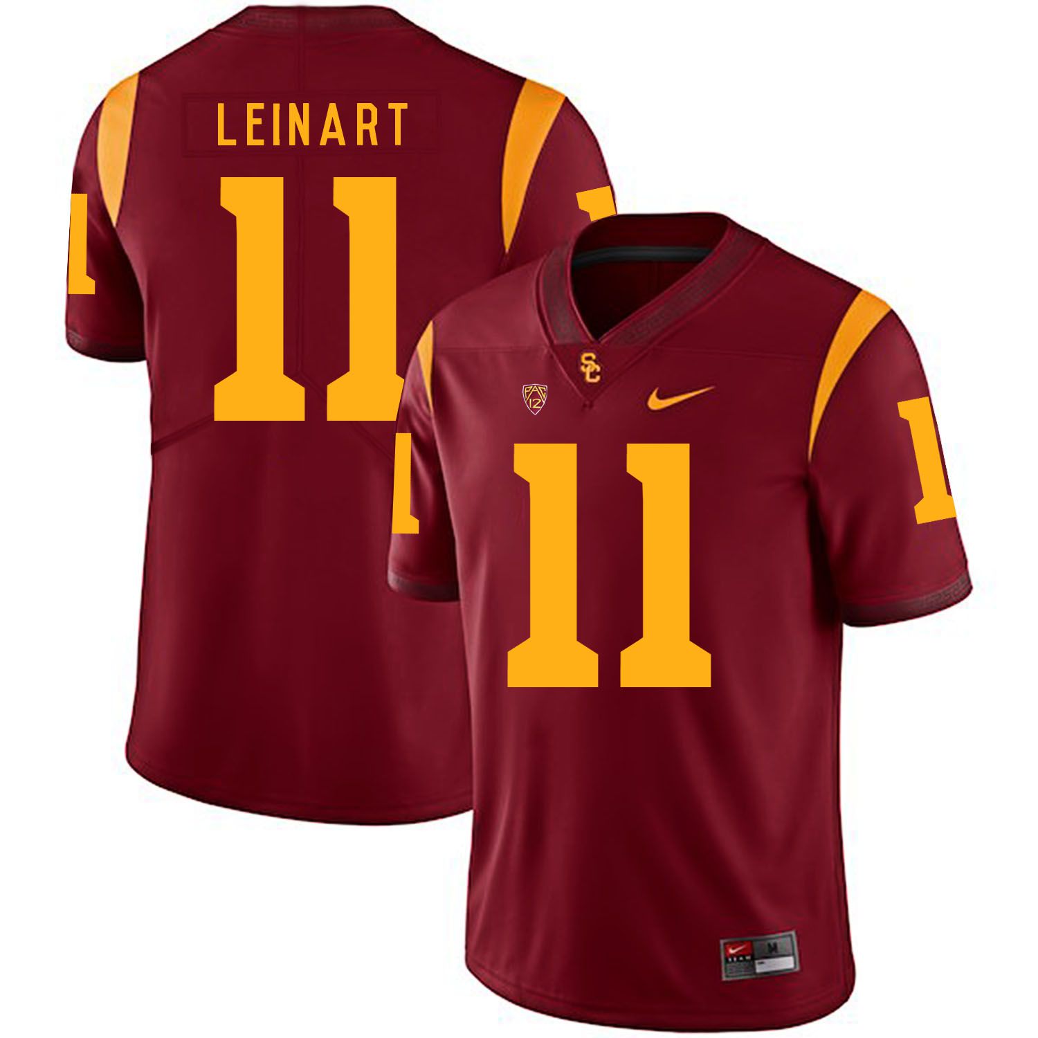 Men USC Trojans 11 Leinart Red Customized NCAA Jerseys